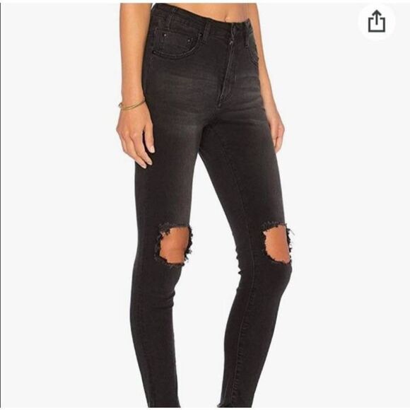 OneTeaspoon Freebirds II High Wiast Skinny Denim Jeans Black Punk … - Picture 1 of 11